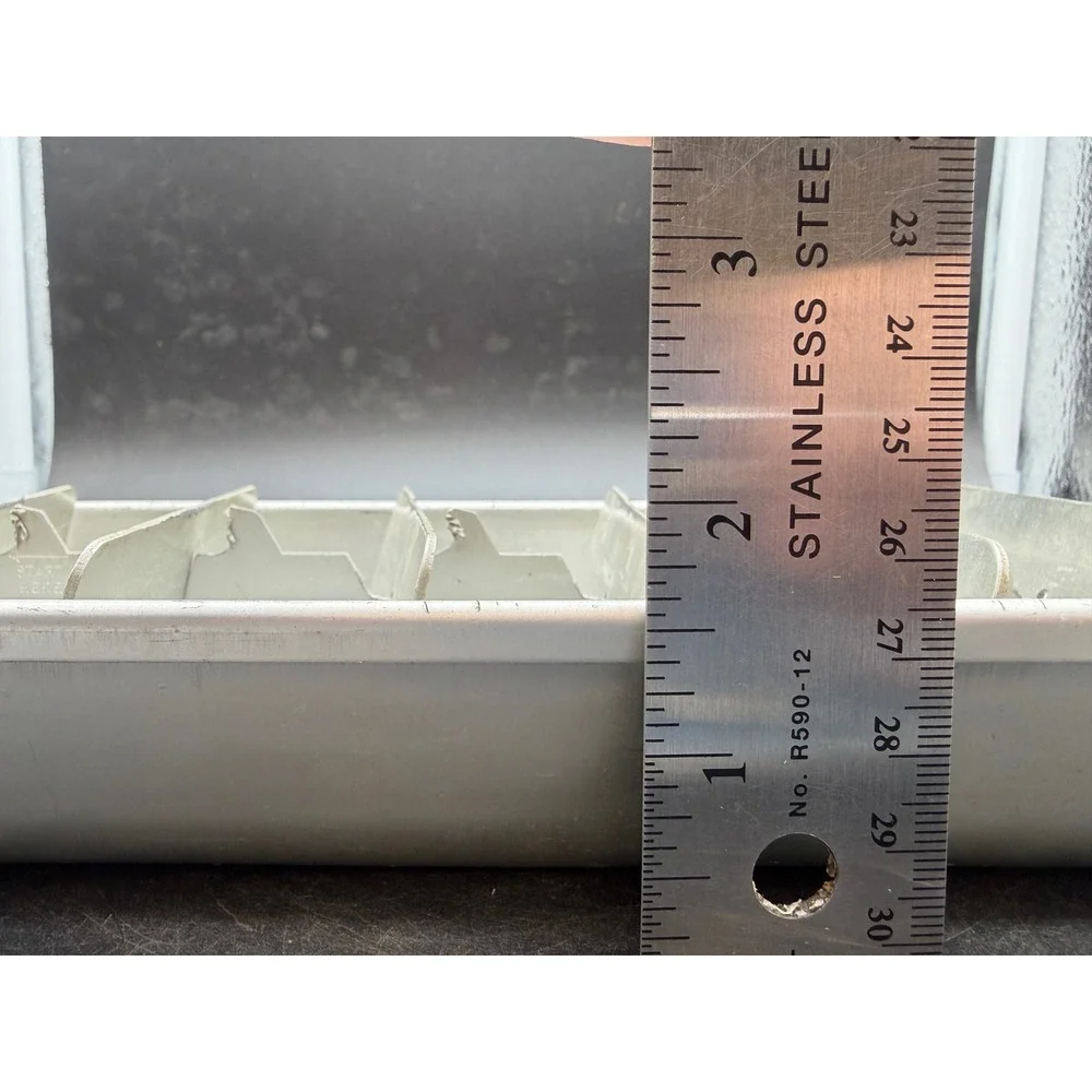 Vintage Aluminum Ice Cube Tray with Removable Metal Divider Insert Silver Tone